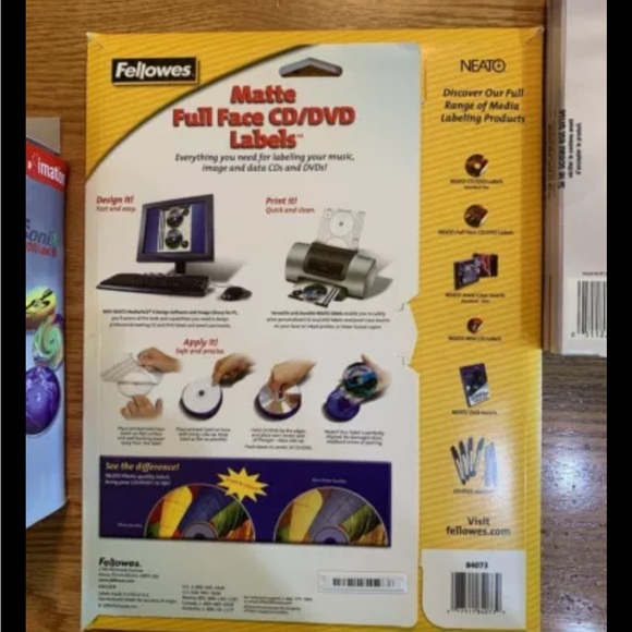 Lot- Imation SONIX Kit CD & DVD Label Maker Kit System Extra Refill Label Packs - Picture 4 of 9